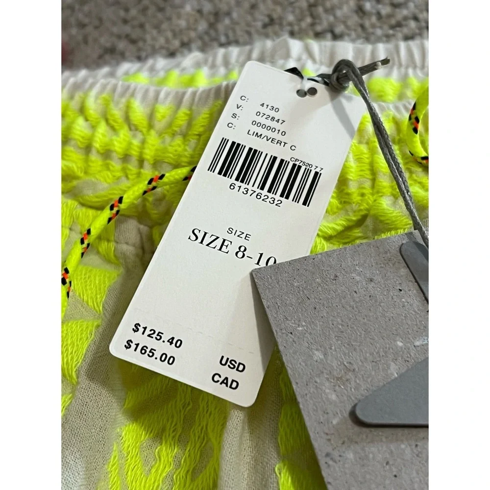 Anthropologie Devotions Twin Petra Embroidered Lime Two Piece Set Size 8/10 NWT - Picture 9 of 16